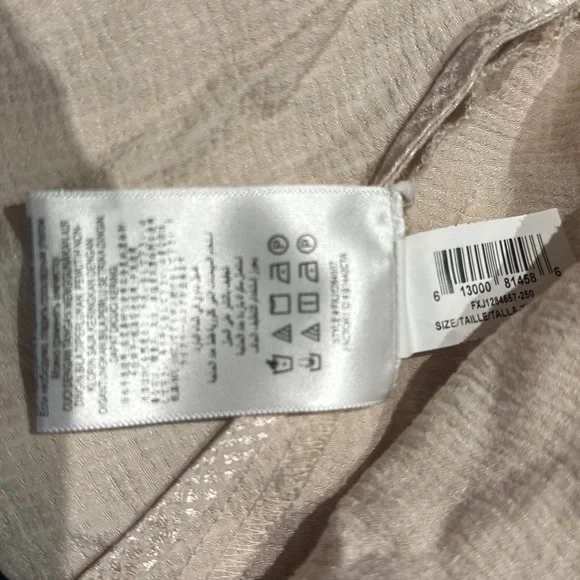 BCBGMAXAZRIA Metallic Wrap Blouse Beige XXS NWT $178 - Picture 11 of 11